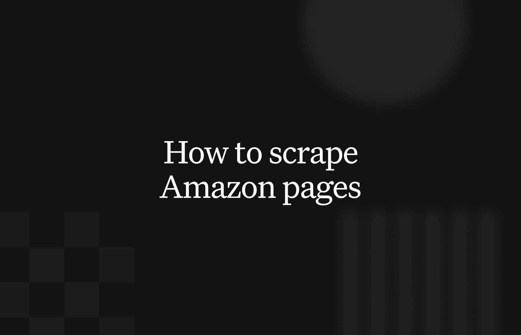 How to scrape Amazon pages