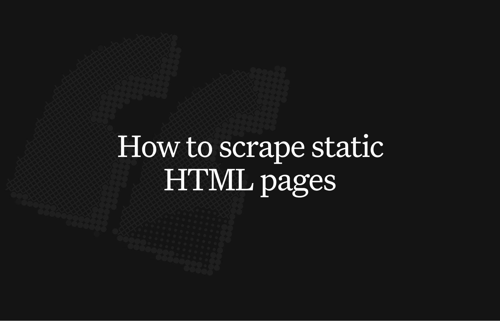 How to scrape static HTML pages