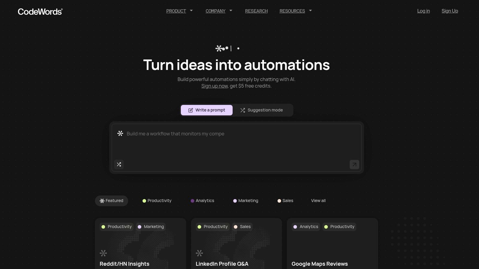 A user interacting with the CodeWords AI assistant, Cody, to build an automation workflow by describing it in chat.