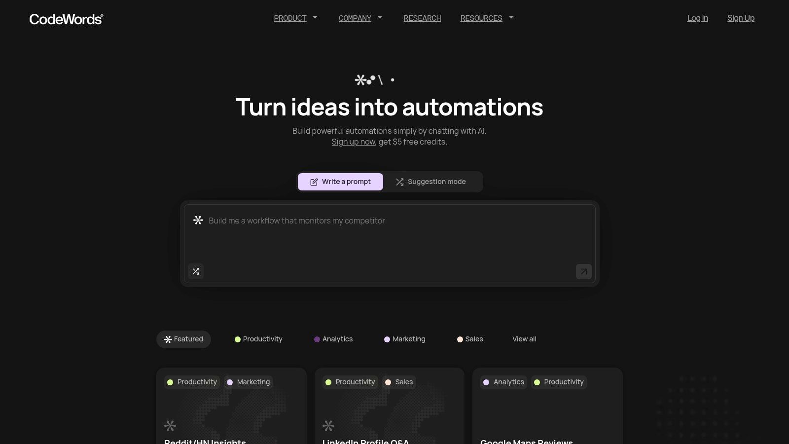CodeWords chat-native automation builder, a powerful Zapier alternative