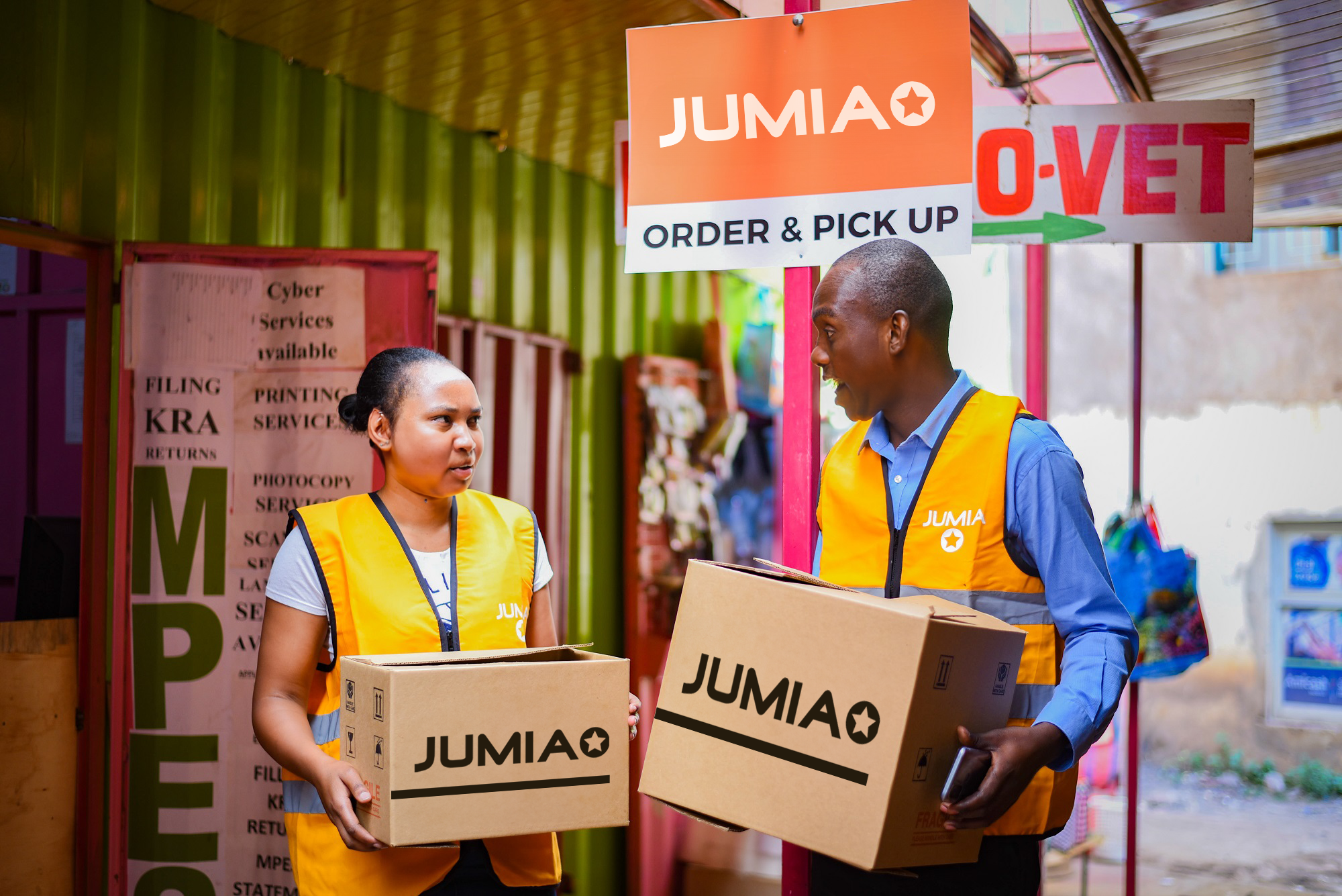 JForce agents at a Jumia pickup station in Kenya